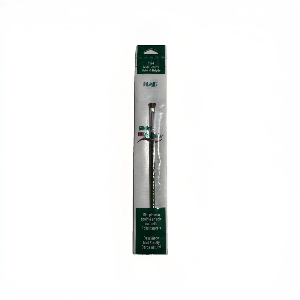 Donna Dewberry Small Mini Scruffy Brush Plaid 1174 One Stroke Natural Bristle